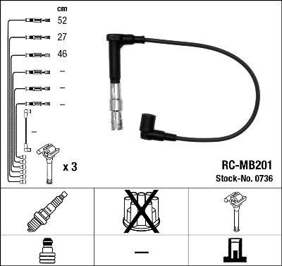 Tändkabel - Tändkabelsats NGK 0736