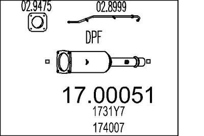 Dieselpartikelfilter - Sot-/partikelfilter, avgassystem MTS 17.00051