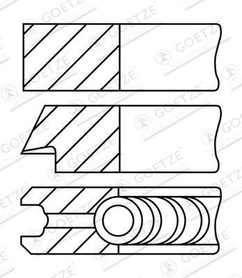 Kolvringar - Kolvringsats GOETZE ENGINE 08-148300-00