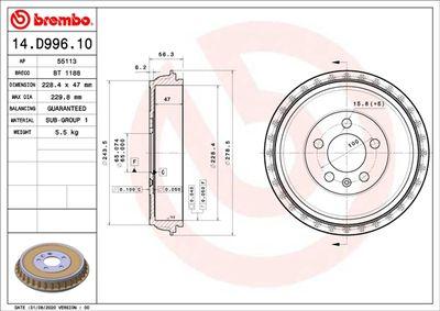 Bromstrummor - Bromstrumma BREMBO 14.D996.10