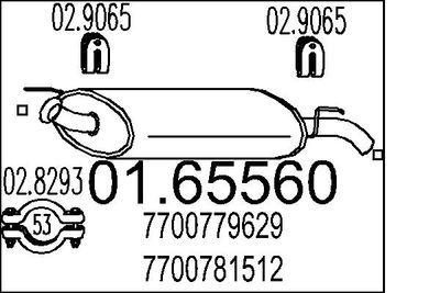 Avgasdämpare - Bakre ljuddämpare MTS 01.65560