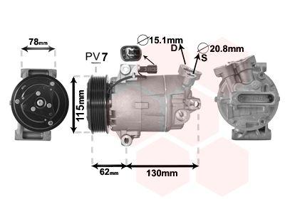 A/C-kompressor - Kompressor, klimatanläggning VAN WEZEL 3300K386