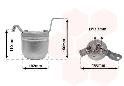 Torkfilter - Torkare,m klimatanläggning VAN WEZEL 0600D225