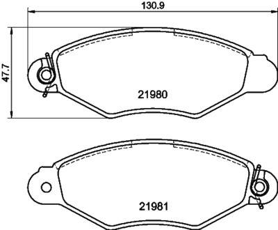 Bromsbelägg - Bromsbeläggssats, skivbroms HELLA PAGID 8DB 355 012-711