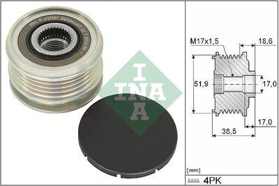 Frikopplingsnav - Frihjulskoppling, generator INA 535 0346 10