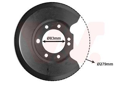 Stänkskydd för bromsar - Bromssköld VAN WEZEL 1825374