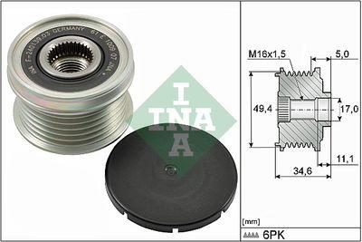 Frikopplingsnav - Frihjulskoppling, generator INA 535 0155 10