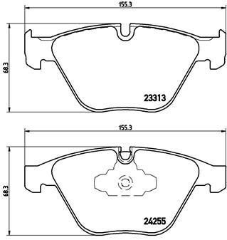 Bromsbelägg - Bromsbeläggssats, skivbroms BREMBO P 06 055