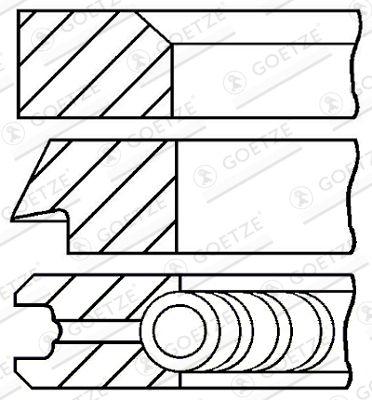 Kolvringar - Kolvringsats GOETZE ENGINE 08-287500-00