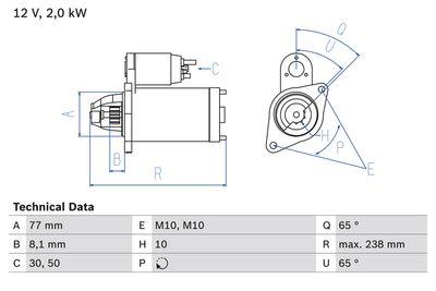 Startmotor - Startmotor BOSCH 0 986 023 340