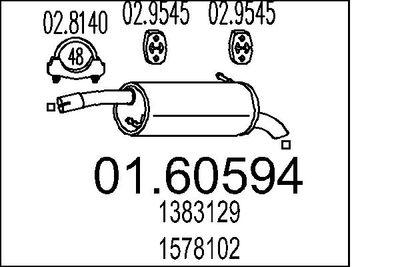 Avgasdämpare - Bakre ljuddämpare MTS 01.60594