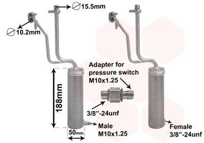 Torkfilter - Torkare,m klimatanläggning VAN WEZEL 1301D284