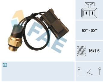 Temperaturfläkt, kylarradiatorfläkt - Termokontakt, kylarfläkt FAE 37540