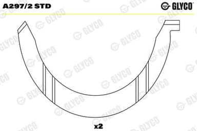 Tryckbrickor - Distansskiva, vevaxel GLYCO A297/2 STD